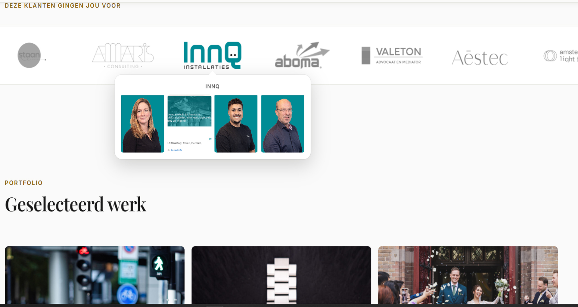 Logo's met hover-foto's